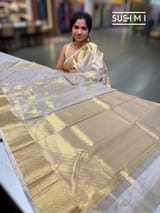 Pastel Tone Kanjeevaram Tissue Saree