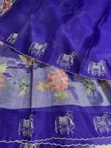 Purple Premium Handloom Designer Tissue saree with exquisite embroidery SS50211