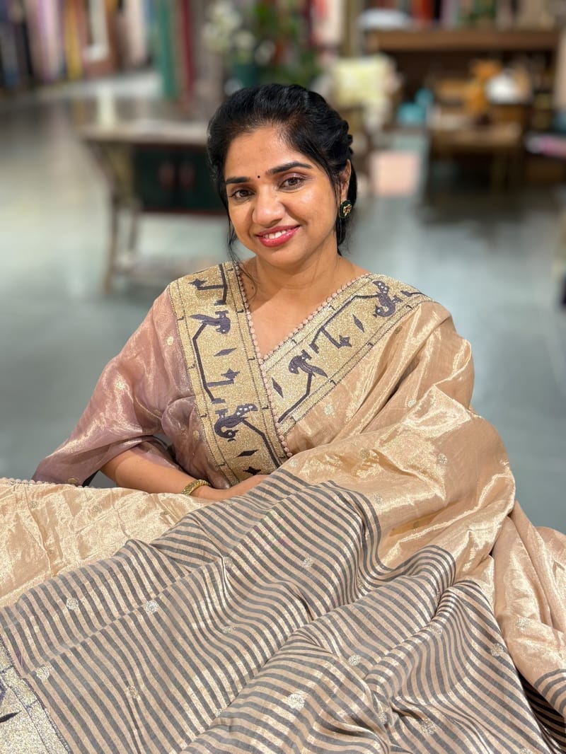 Mauve undertone Beige kanchi Tissue