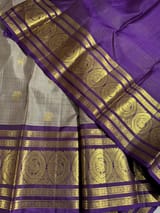 English Grey Vintage kanchi checks  saree SS50159
