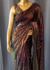 Georgette sequence saree with stitched blouses