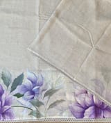Floral printed handloom lenin saree