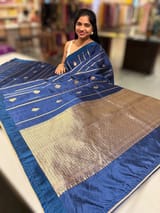 Navy Blue Banarasi Silk Saree SS50534