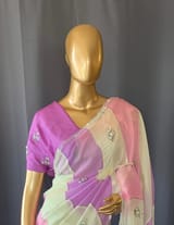 Multi colour Georgette Saree with handwork