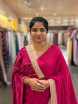 Pink crepe Silk Saree