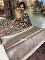 Coffee Brown Banarasi chinia brocade saree SS5090