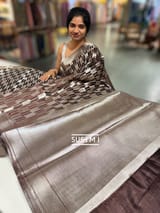 Coffee Brown Banarasi chinia brocade saree SS5090