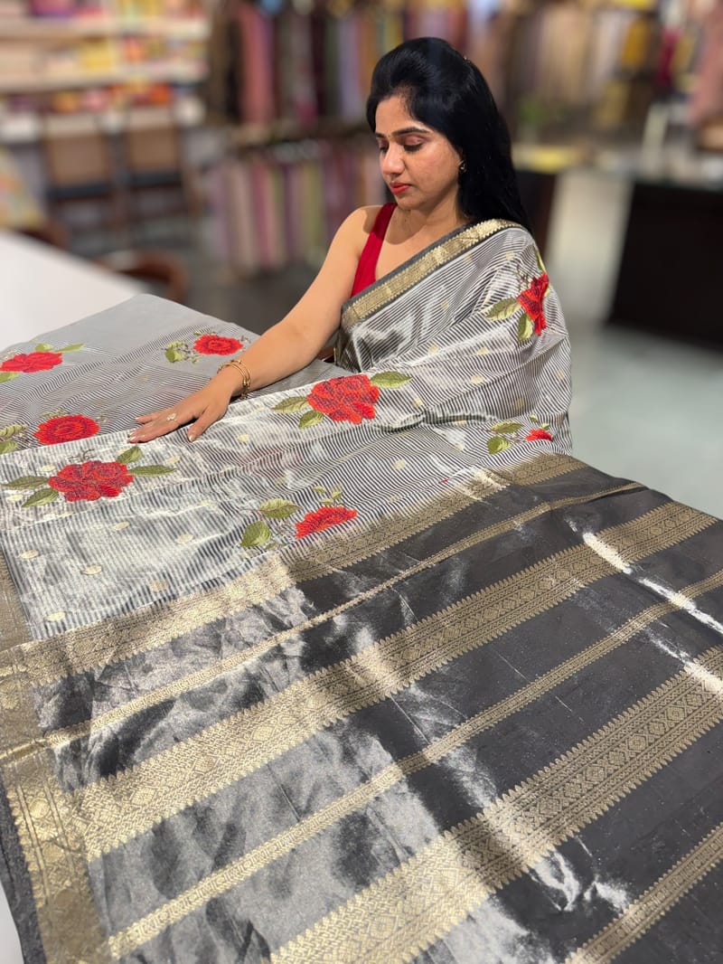 Banarasi tissue with embroidery SS50208