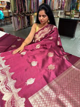 Wine Poona Silk Saree