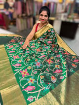 Emerald Green Kanjeevaram soft silk with embroidery SS50128