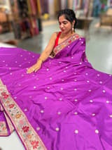 Majenta Kanchi soft silk saree with pythani and jamdani inspired embroidery SS50135
