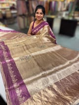 Purple Banarasi Brocade Tissue with embroidery SS50221