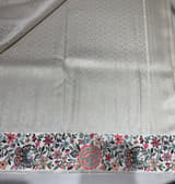 Half White Banarasi  brocade Silk Saree with Petite Point Embroidered Border. SS5086