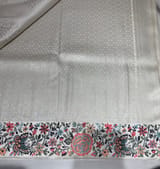 Half White Banarasi  brocade Silk Saree with Petite Point Embroidered Border. SS5086