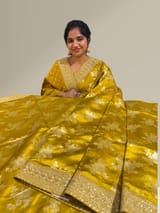 Olive Mustard Designer Banarasi Silk Saree SS50580