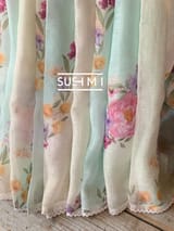 Ombre dyed Floral printed lenin