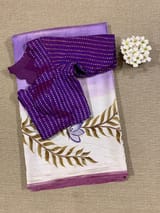 Pure silk Saree with hand paint
