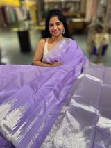 Lilac Vintage kanchi Saree with temple border SS50162