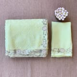 Sea Green Georgette saree with allover Chikankari