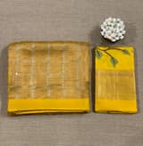 Yellow Tissue saree with kanchi silk embroidered blouse