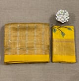 Yellow Tissue saree with kanchi silk embroidered blouse