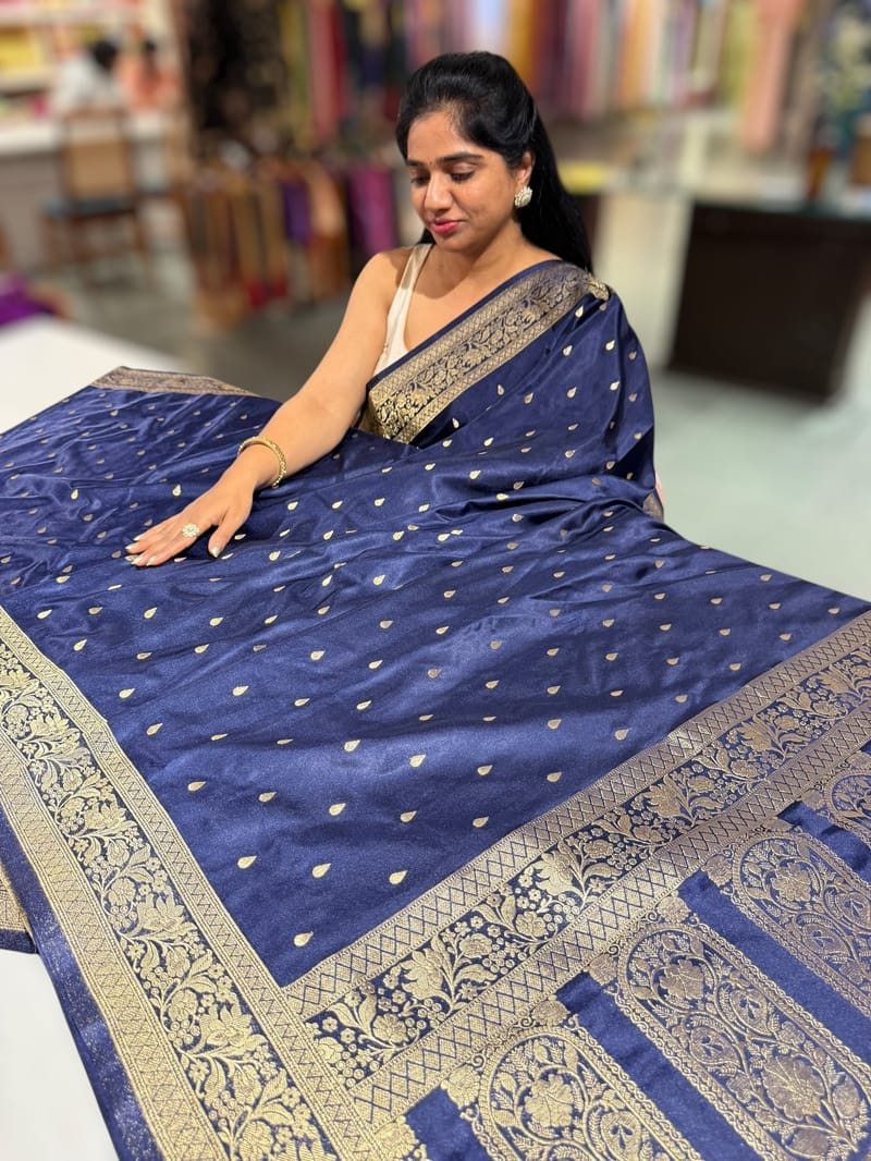 Navy Mashru Silk Saree SS50533