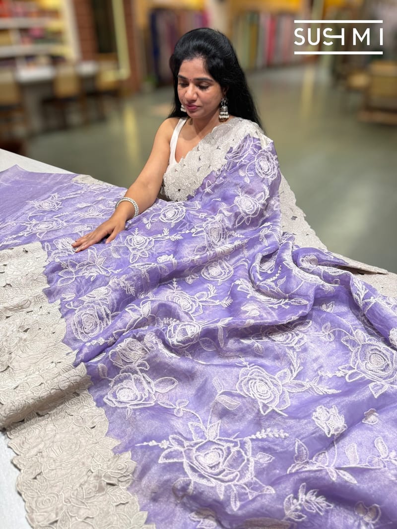 LilacDesigner Tissue with embroidery