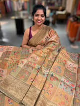Olive Printed Banarasi Tussar