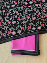 Rose Pink Organza Saree with embroidered blouse SS50273