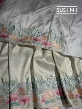White Brocade Kanjeevaram with  embroidery D62F039