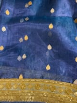 Peacock Blue Pure handloom Banarasi Tissue saree SS50427