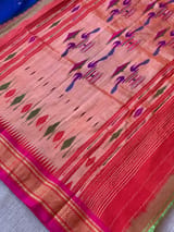 Blue Pure handloom Bandhini paithani saree SS50376