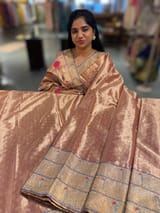 Copper Tissue Saree with embroidery SS50540