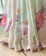 Floral printed handloom lenin saree