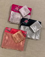 Rani Pink Pure Organza Saree with pure Tissue Border SS50294