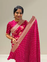 Pink Designer Banarasi Silk Saree