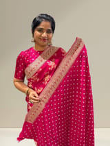 Pink Designer Banarasi Silk Saree