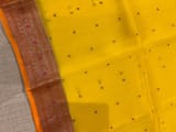 Yellow & Orange Combo Pure Handloom premium Kora Banarasi Saree with meenakari border
