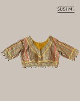 Mustard DesignerOrganza saree