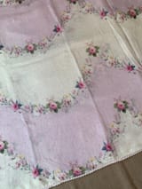 Ombre Dyed Floral Printed Pure Linen Saree