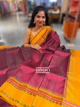 Maroon Vintage Kanjeevaram Saree with zero zari