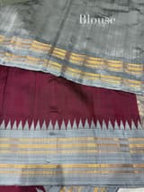 Winish brown vintage Gadwal Silk Saree : S62F214