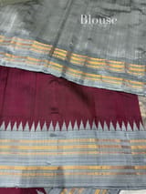 Winish brown vintage Gadwal Silk Saree : S62F214
