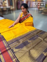 Yellow vintage kanjeevaram saree S62F154
