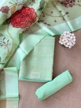 Mint Green Banarasi Chiniya Silk 3-pc Suit set : SS62J06