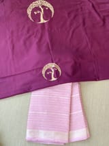 Pastel Pink Banarasi kora Saree