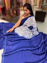 Blue gajji silk saree with bandhini circular pallu SS50527