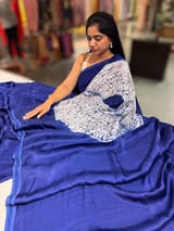 Blue gajji silk saree with bandhini circular pallu SS50527