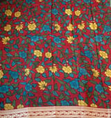 Burgundy Banarasi tonchoi with pen kalamkari Blouse : D62F023