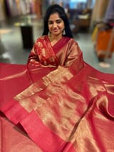 Maroon Banarasi Tissue with Designer blouse SS50383